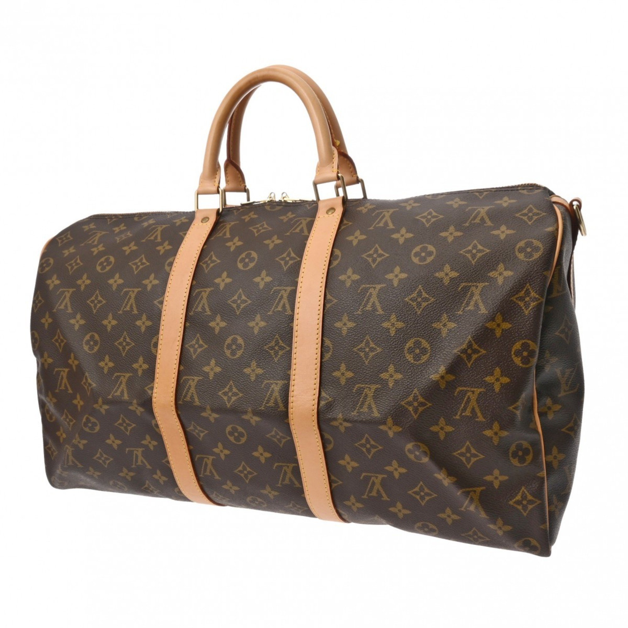 LOUIS VUITTON Louis Vuitton Monogram Keepall Bandouliere 50 Brown M41416 Unisex Canvas Boston Bag