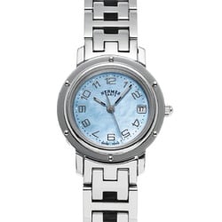 Hermes CL4.210 Blue Shell Ladies Watch Quartz