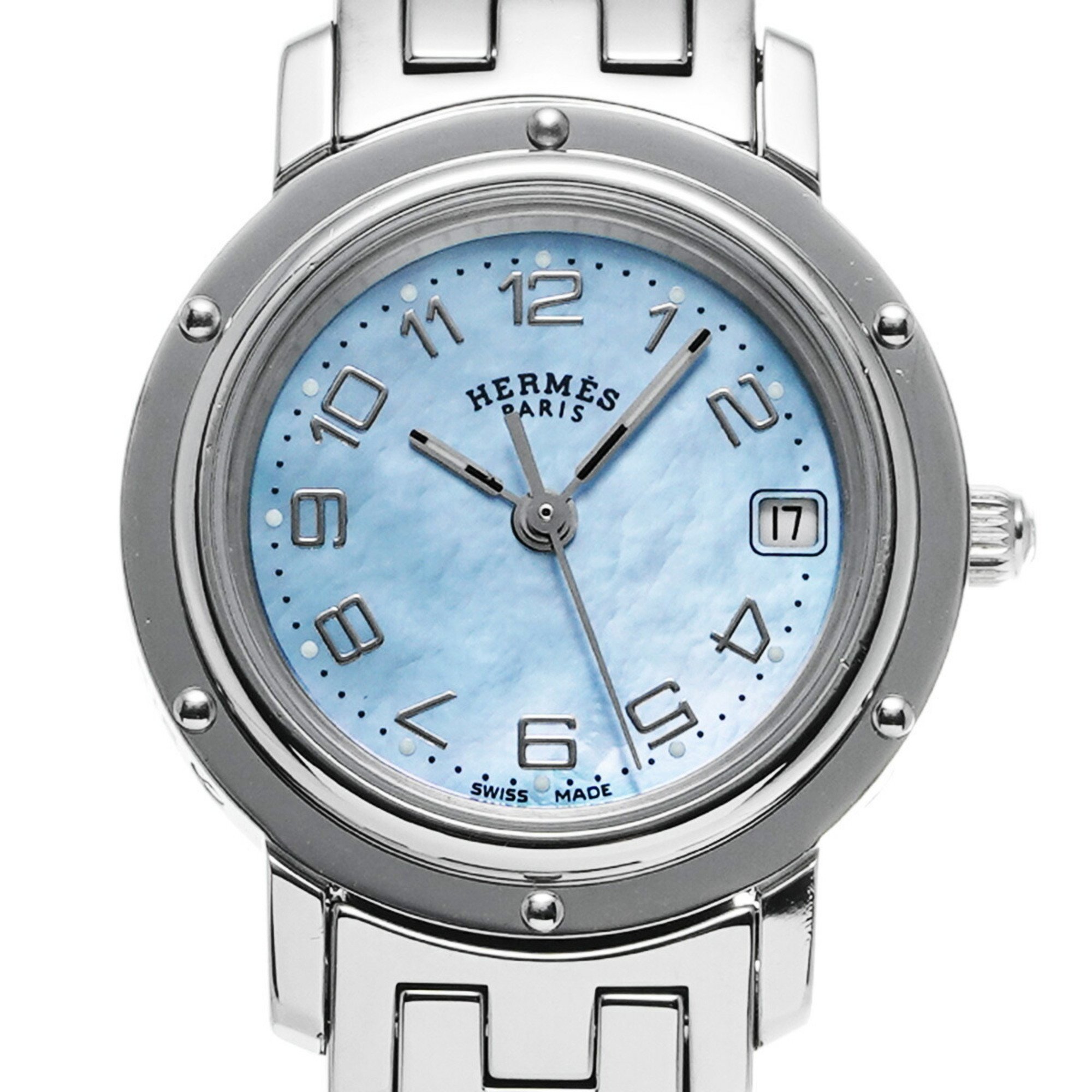 Hermes CL4.210 Blue Shell Ladies Watch Quartz