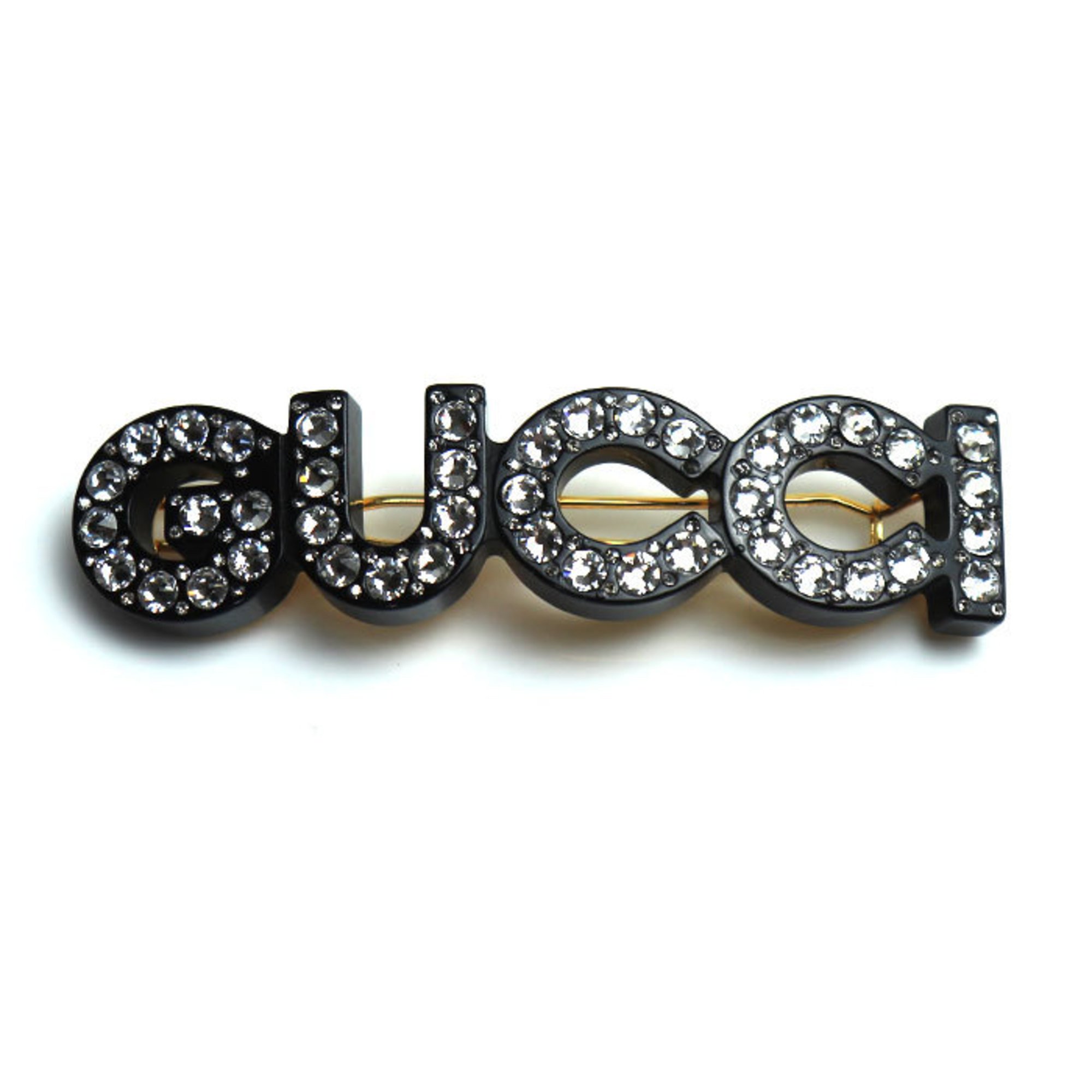 GUCCI Plastic Hair Clip Rhinestone Barrette for Women