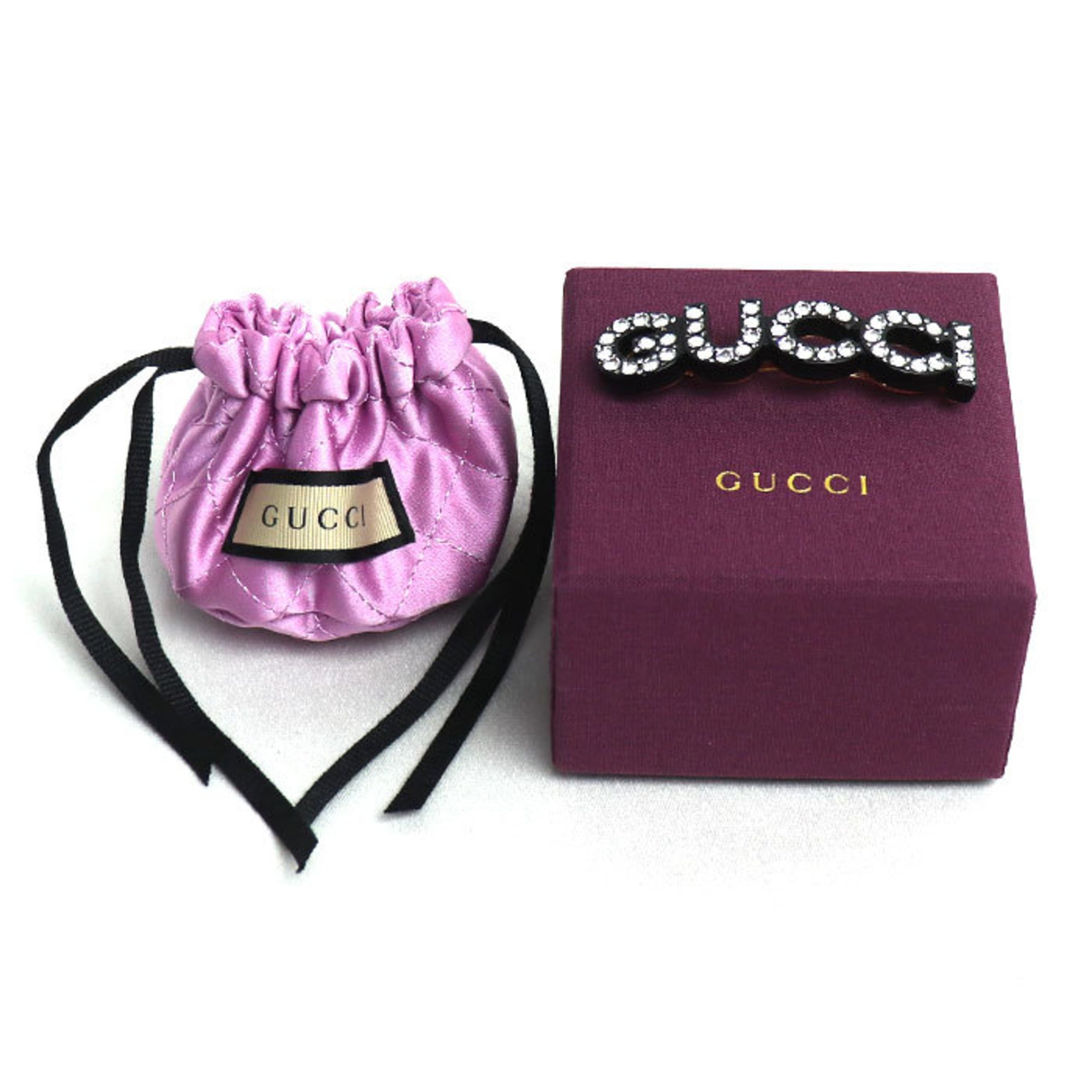 GUCCI Plastic Hair Clip Rhinestone Barrette for Women