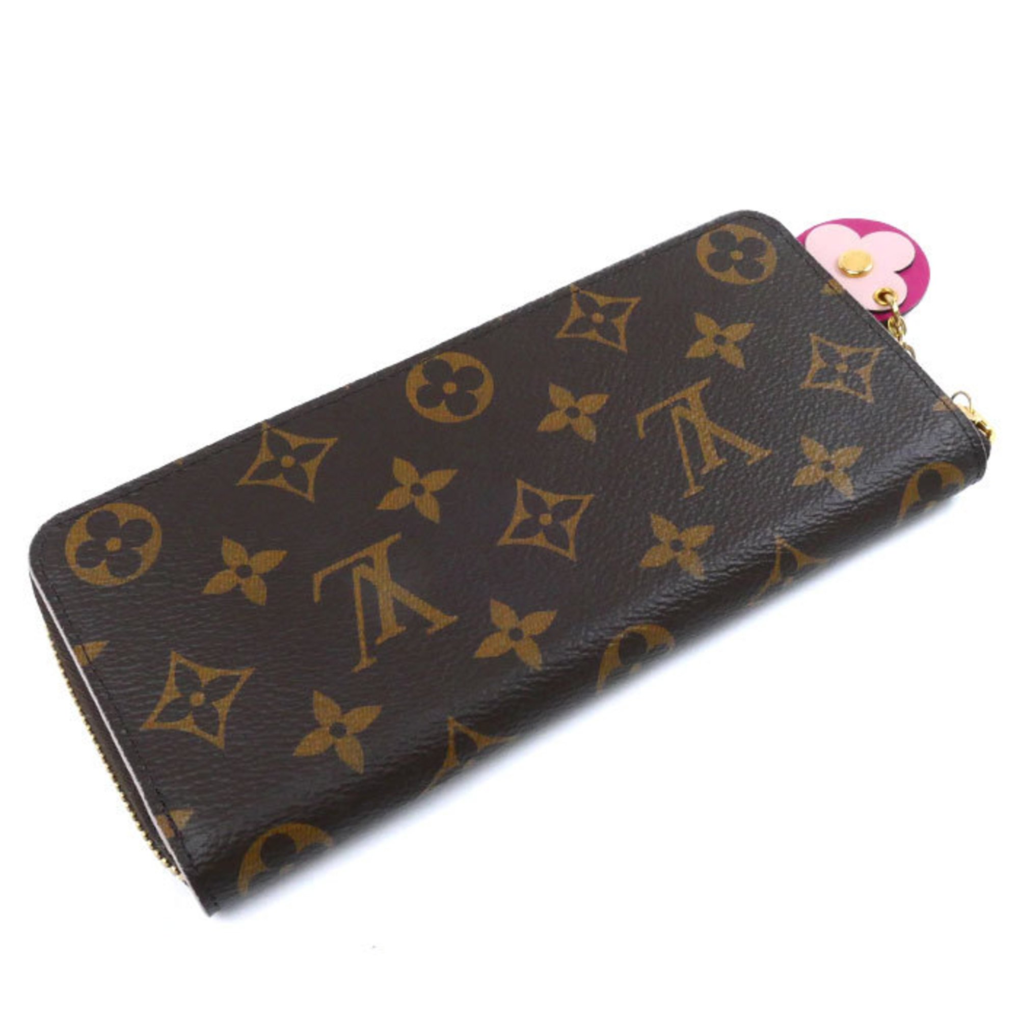 LOUIS VUITTON Louis Vuitton Portefeuille Clemence Long Wallet Round Monogram Brown M68314 Women's