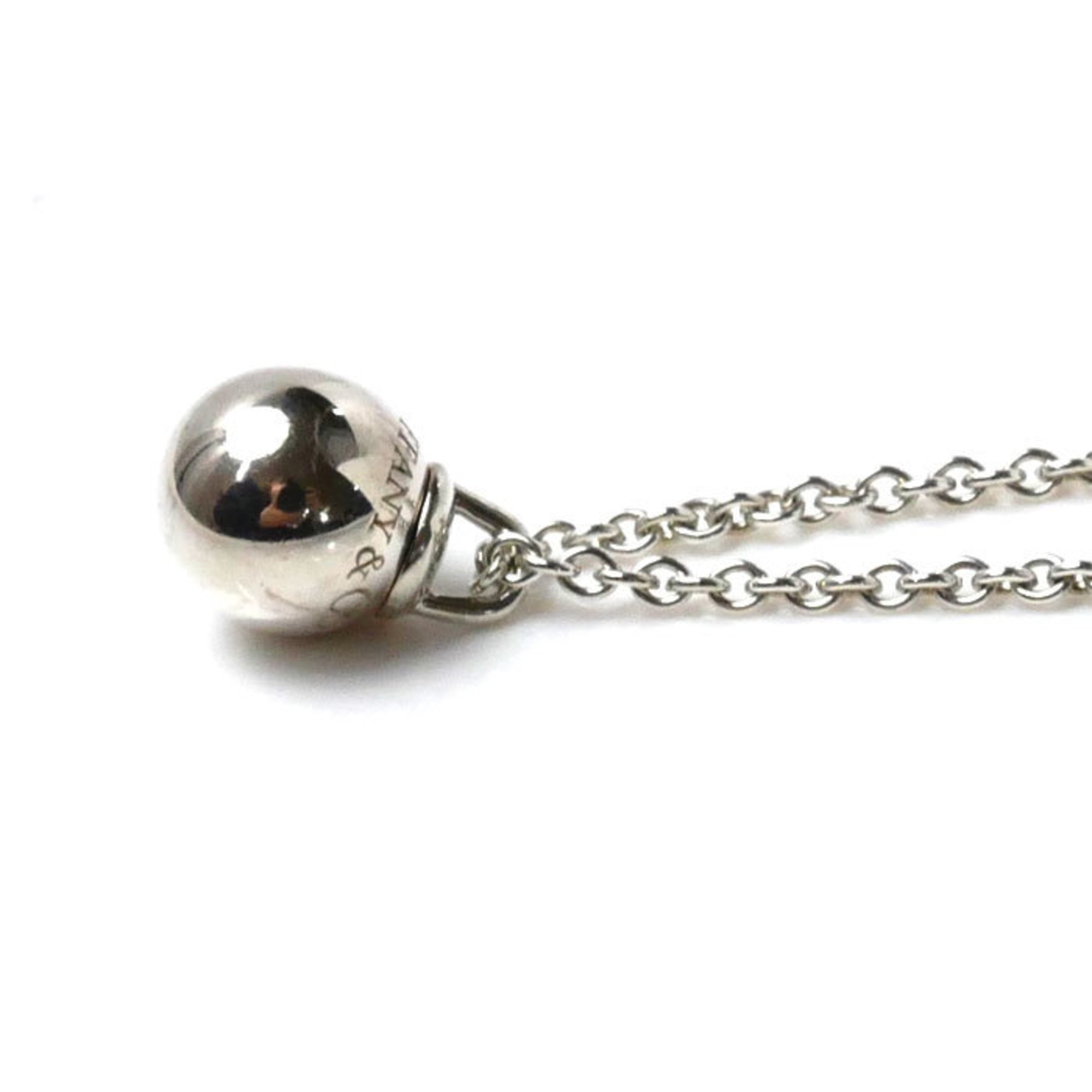 TIFFANY&Co. Tiffany Silver 925 Hardware Ball Pendant Necklace 3.7g 41/46cm Women's