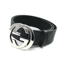 GUCCI Gucci Interlocking G Buckle GG Belt Black 411924 KGDHX 8449 Men's