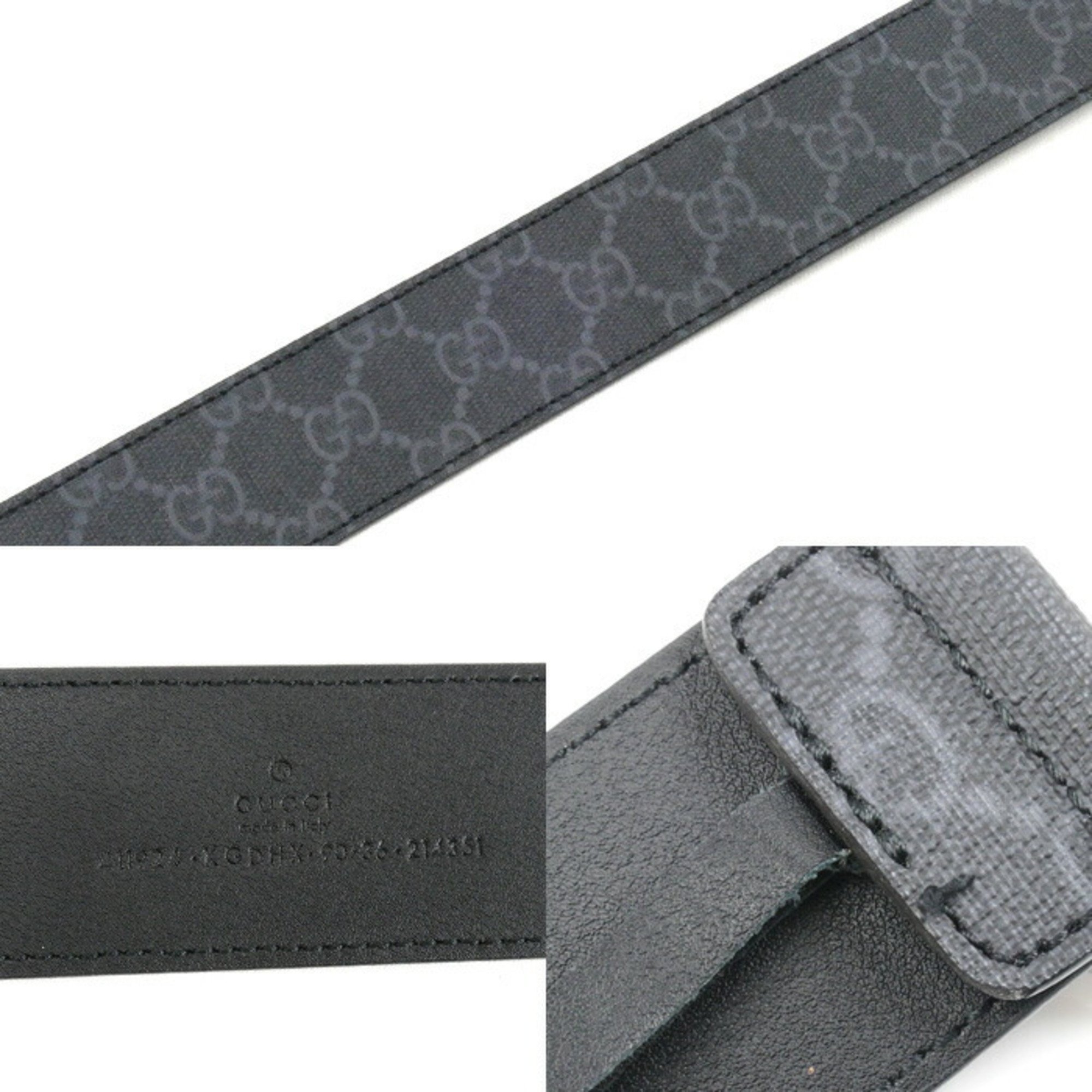 GUCCI Gucci Interlocking G Buckle GG Belt Black 411924 KGDHX 8449 Men's