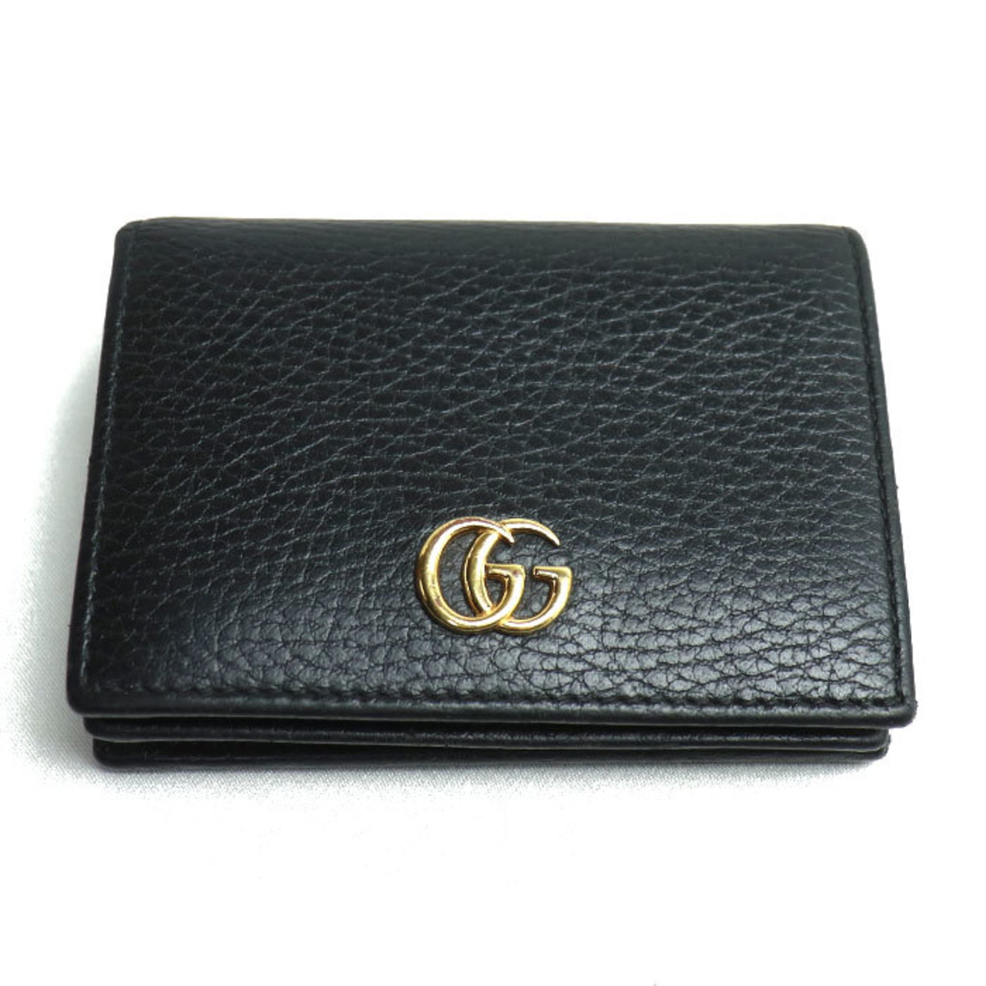 GUCCI Gucci Double G Card Case Wallet Black 456126 CAO0G 1000 Women's