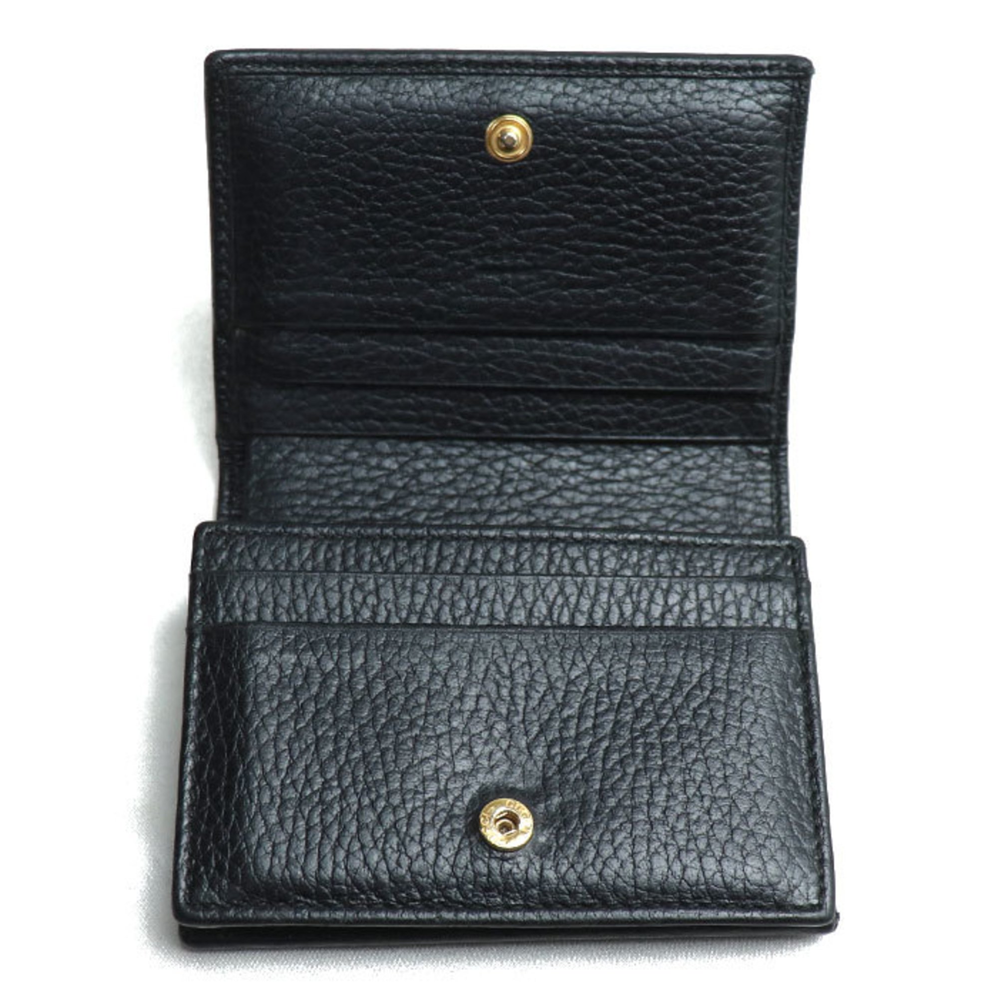 GUCCI Gucci Double G Card Case Wallet Black 456126 CAO0G 1000 Women's