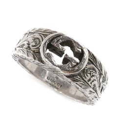 GUCCI Gucci Silver 925 Interlocking G Arabesque Ring Size 9 5.4g Women's