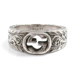 GUCCI Gucci Silver 925 Interlocking G Arabesque Ring Size 9 5.4g Women's