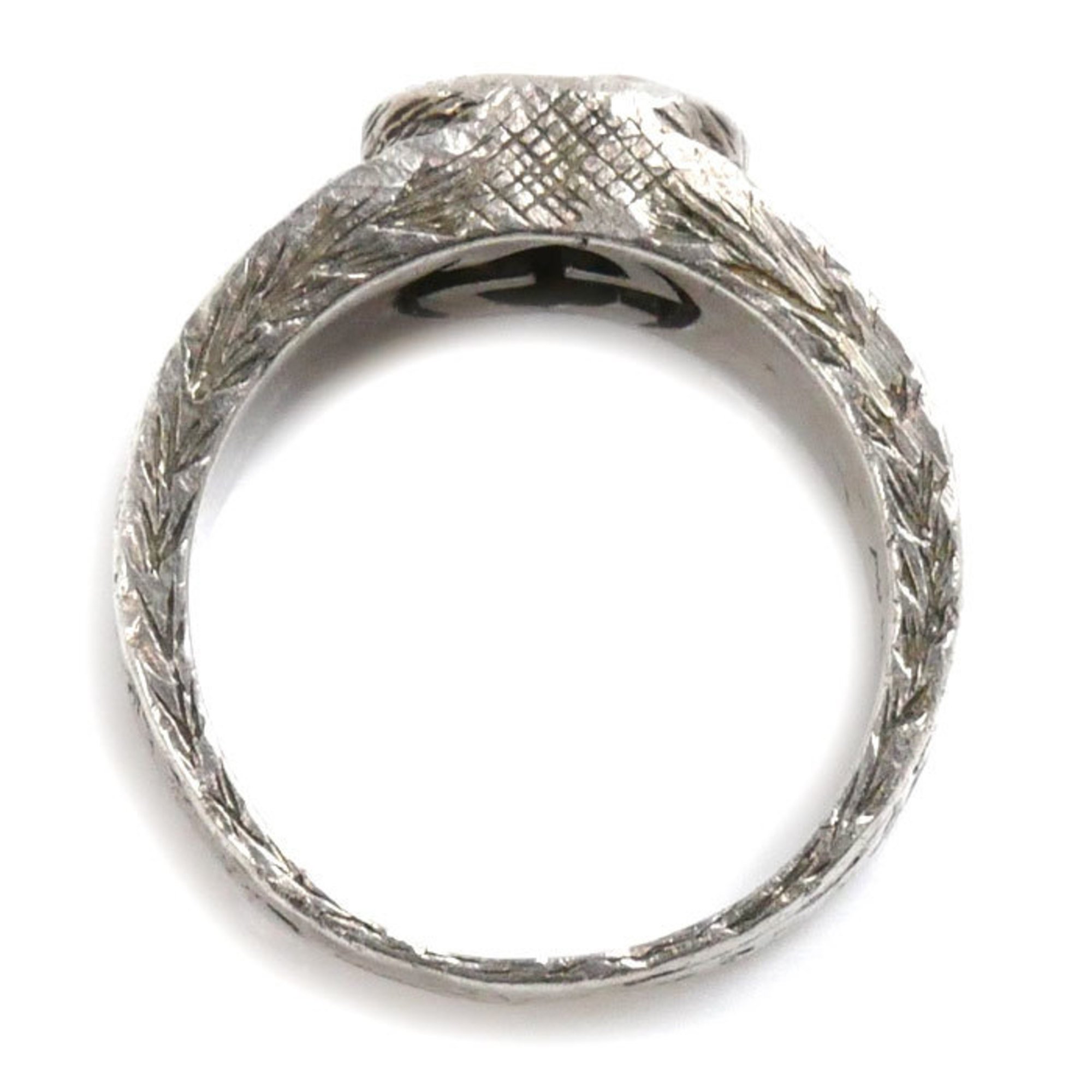 GUCCI Gucci Silver 925 Interlocking G Arabesque Ring Size 9 5.4g Women's