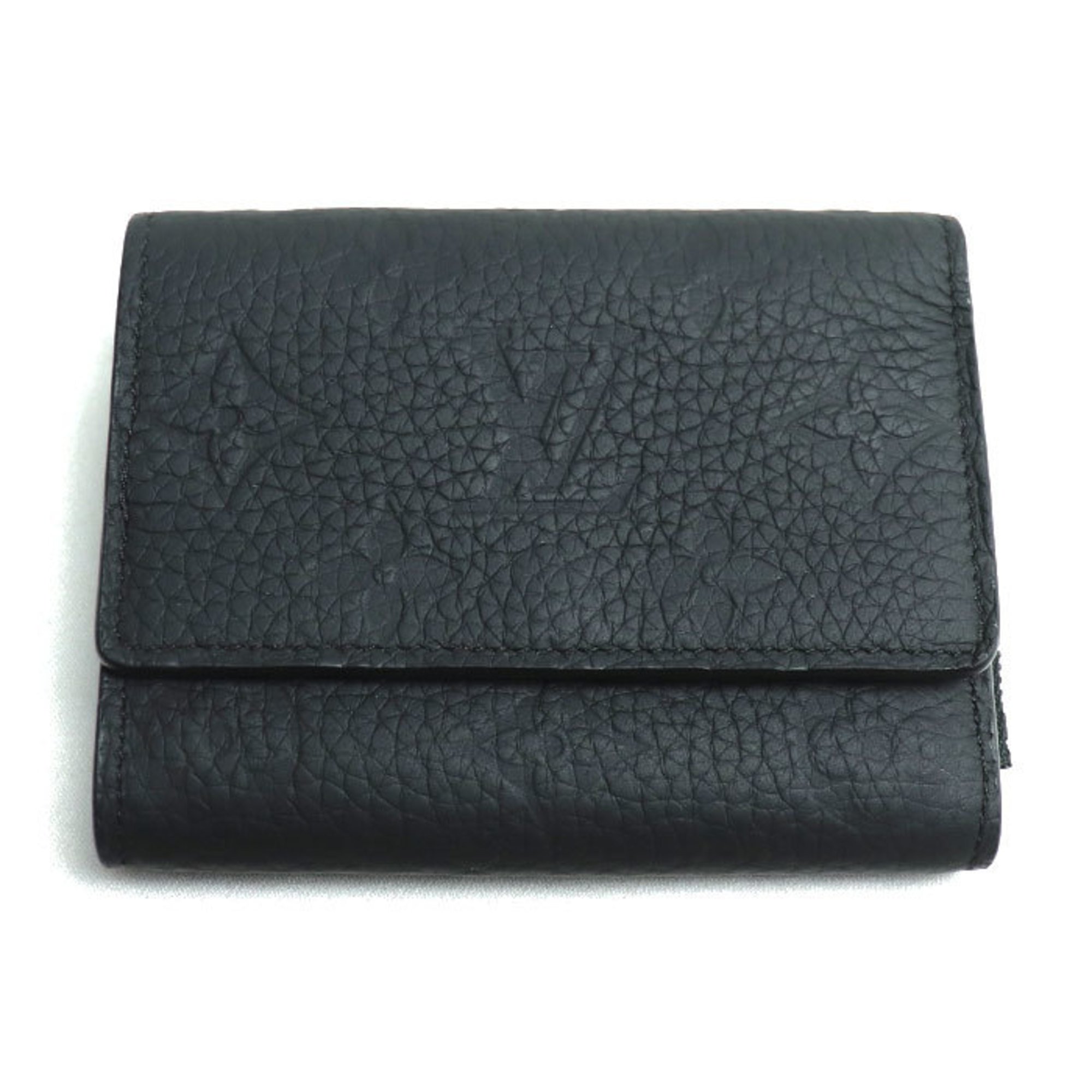 LOUIS VUITTON Louis Vuitton Portefeuille Pilot Tri-fold Wallet Taurillon Leather Black M82556 Men's