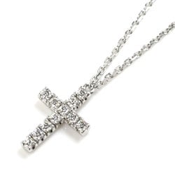 CARTIER Cartier K18WG White Gold Symbol Cross Necklace B7221700 Diamond 3.0g 38/41cm Women's