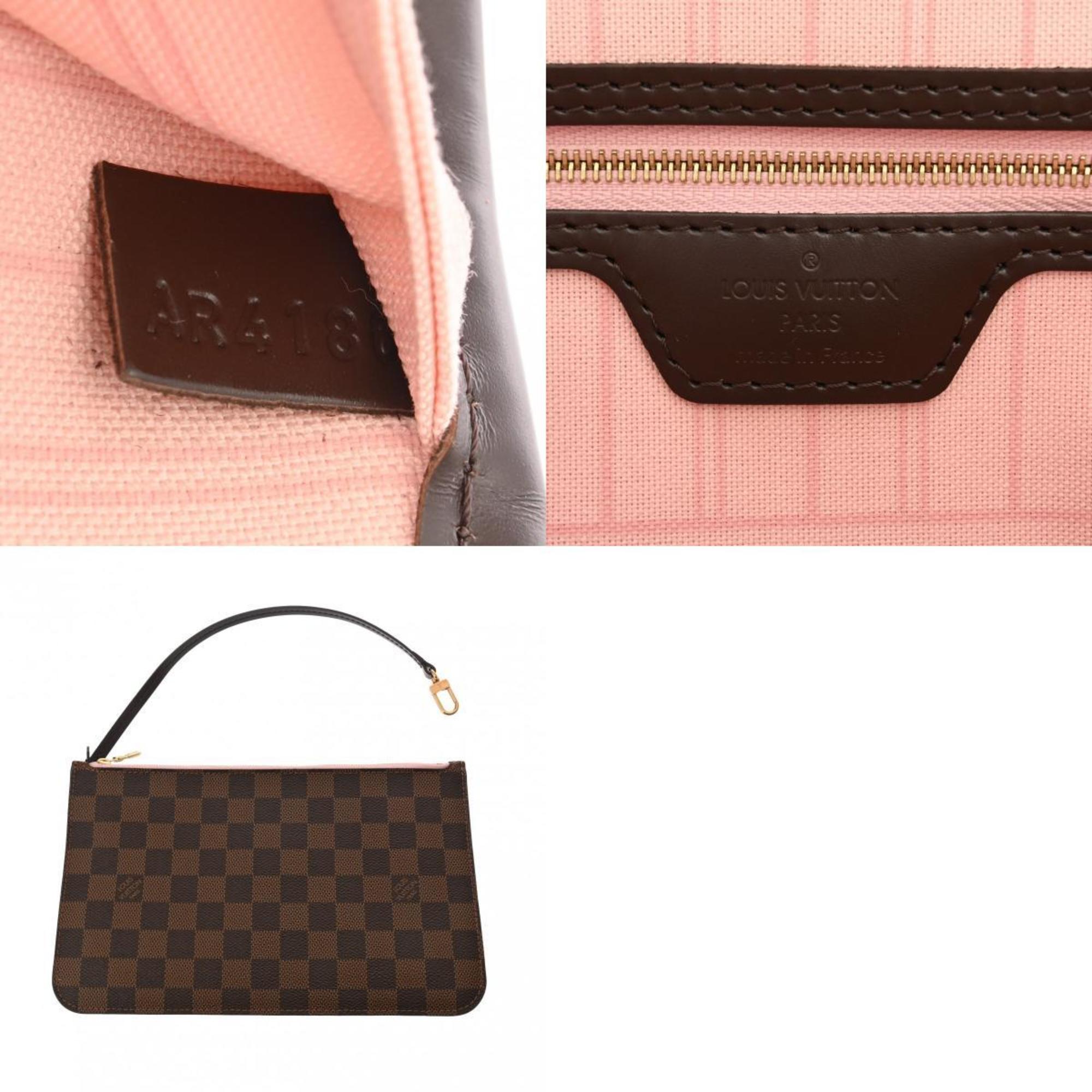 LOUIS VUITTON Damier Neverfull MM Brown Rose Ballerine N41603 Women's Canvas Tote Bag