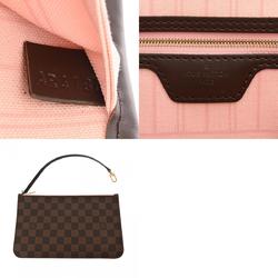 LOUIS VUITTON Damier Neverfull MM Brown Rose Ballerine N41603 Women's Canvas Tote Bag