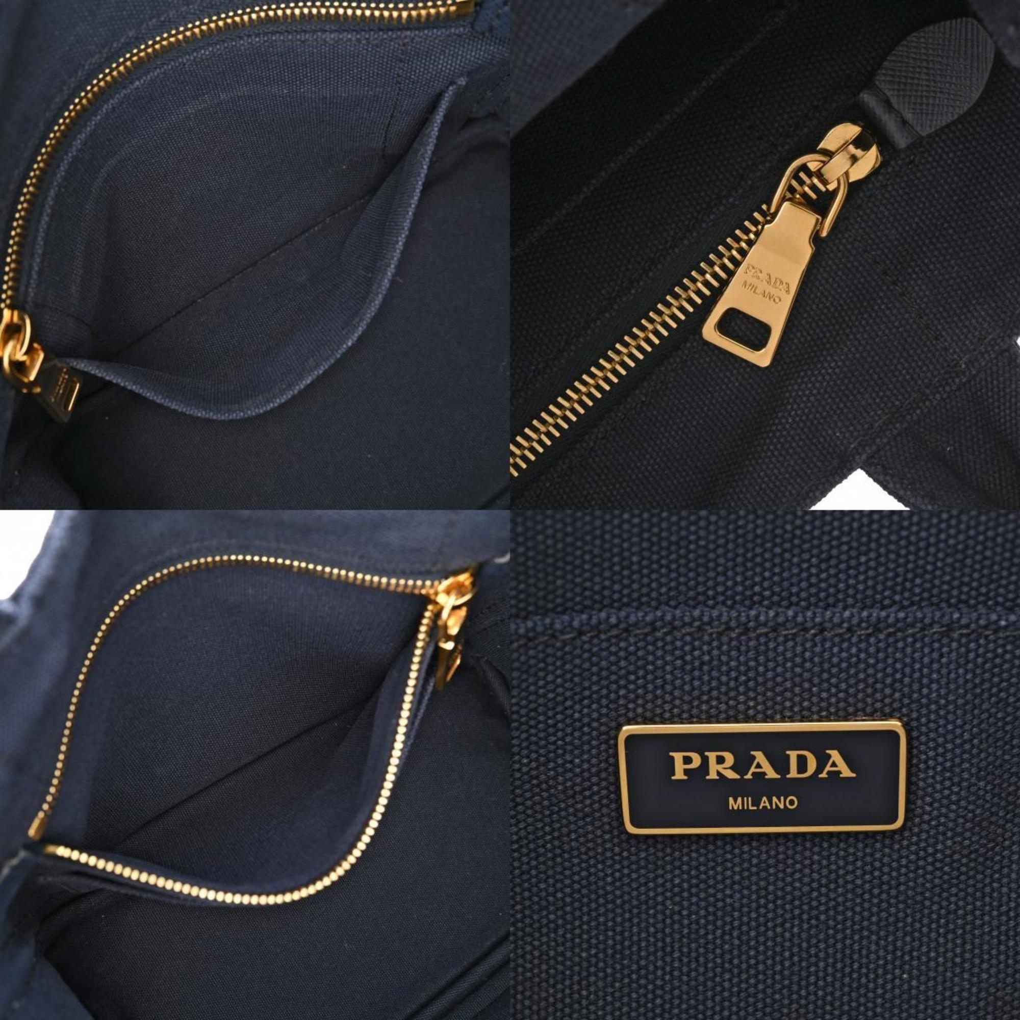 PRADA Prada Canapa Navy 1BG439 Women's Canvas Handbag