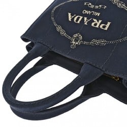 PRADA Prada Canapa Navy 1BG439 Women's Canvas Handbag