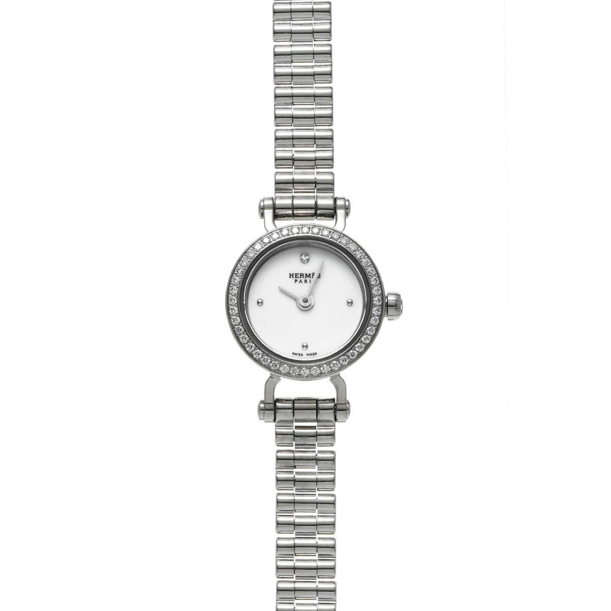 HERMES Faubourg Bezel Diamond FG1.191 Women's Watch Quartz