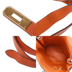 HERMES Hermes So Kelly 22 Orange □N stamp (around 2010) Unisex Taurillon Clemence Shoulder Bag