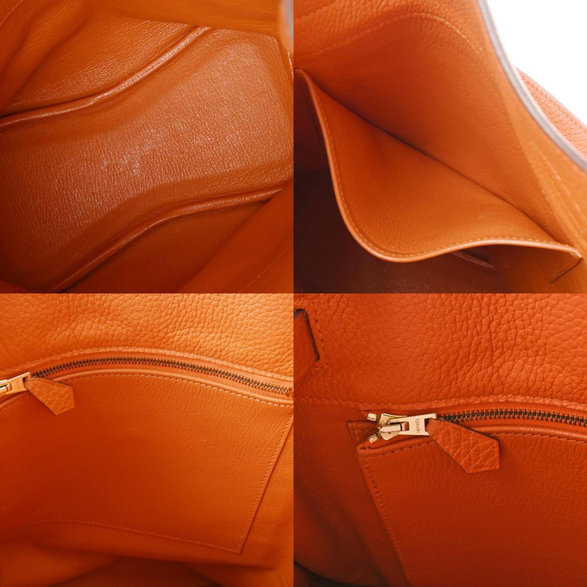 HERMES Hermes So Kelly 22 Orange □N stamp (around 2010) Unisex Taurillon Clemence Shoulder Bag