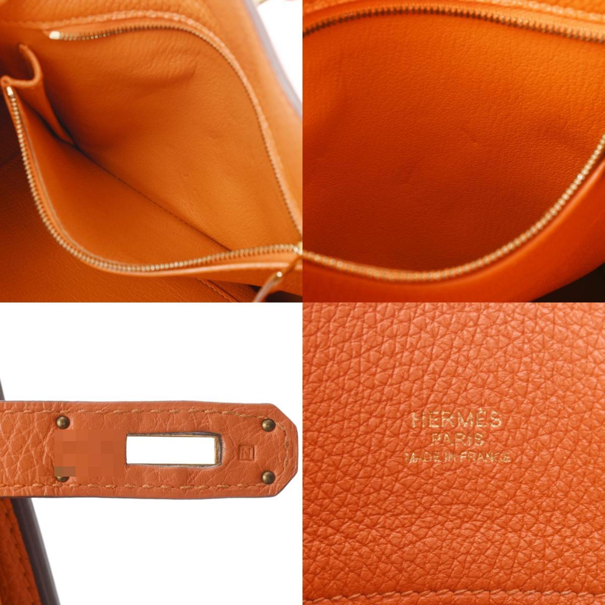 HERMES Hermes So Kelly 22 Orange □N stamp (around 2010) Unisex Taurillon Clemence Shoulder Bag