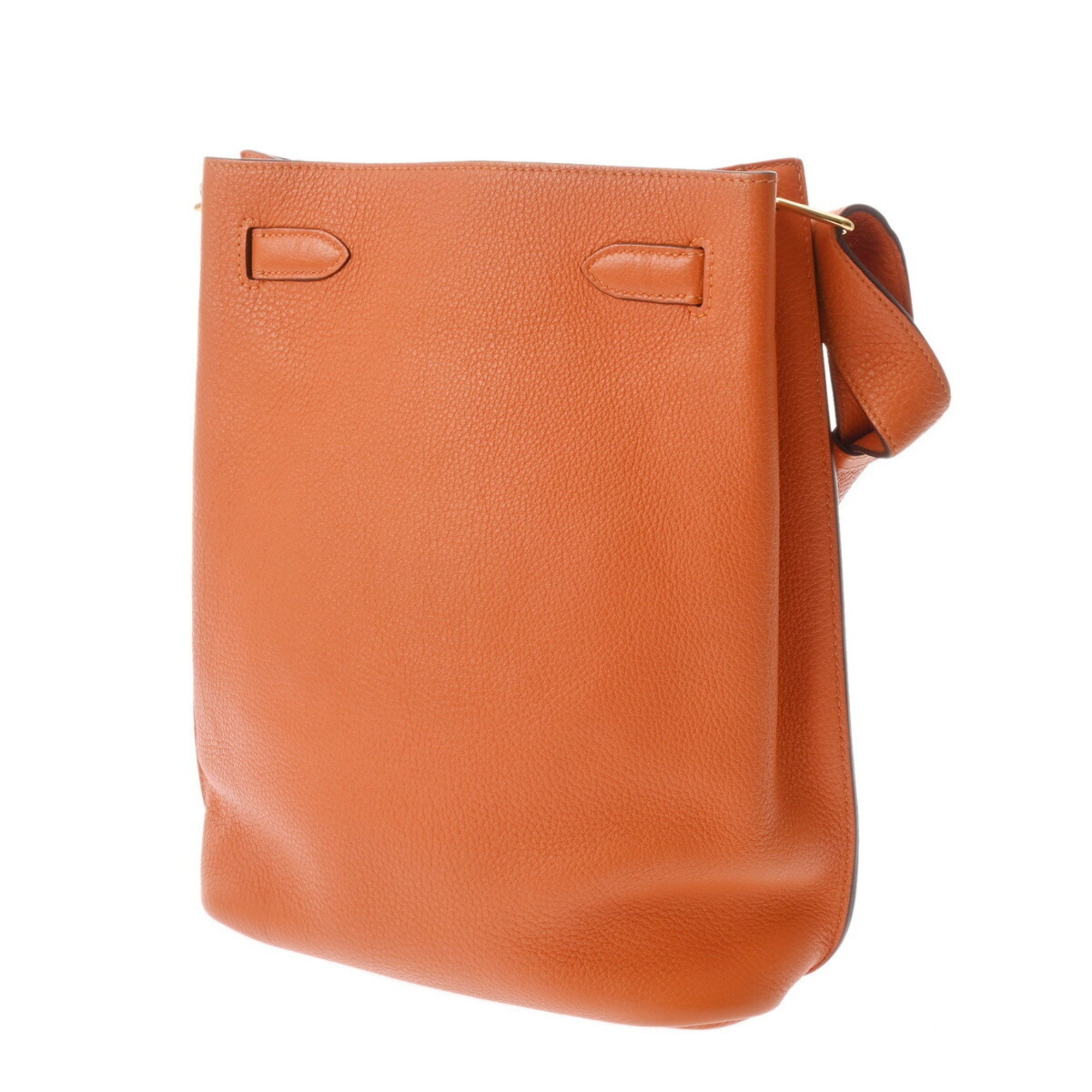 HERMES Hermes So Kelly 22 Orange □N stamp (around 2010) Unisex Taurillon Clemence Shoulder Bag