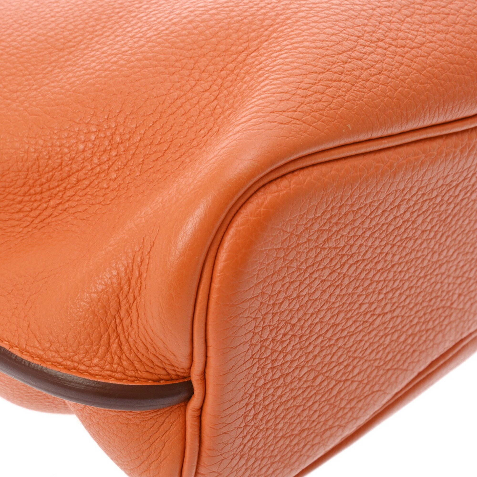 HERMES Hermes So Kelly 22 Orange □N stamp (around 2010) Unisex Taurillon Clemence Shoulder Bag