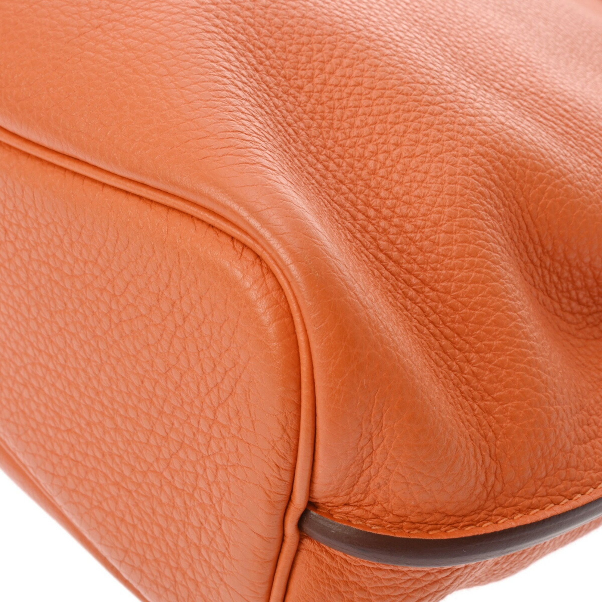 HERMES Hermes So Kelly 22 Orange □N stamp (around 2010) Unisex Taurillon Clemence Shoulder Bag