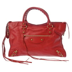 BALENCIAGA The City Red 115748 Women's Leather Bag