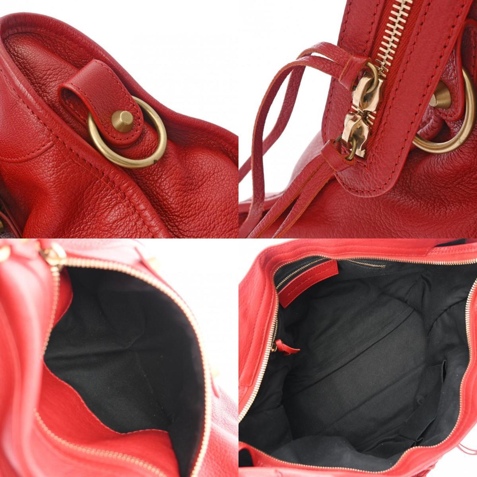 BALENCIAGA The City Red 115748 Women's Leather Bag