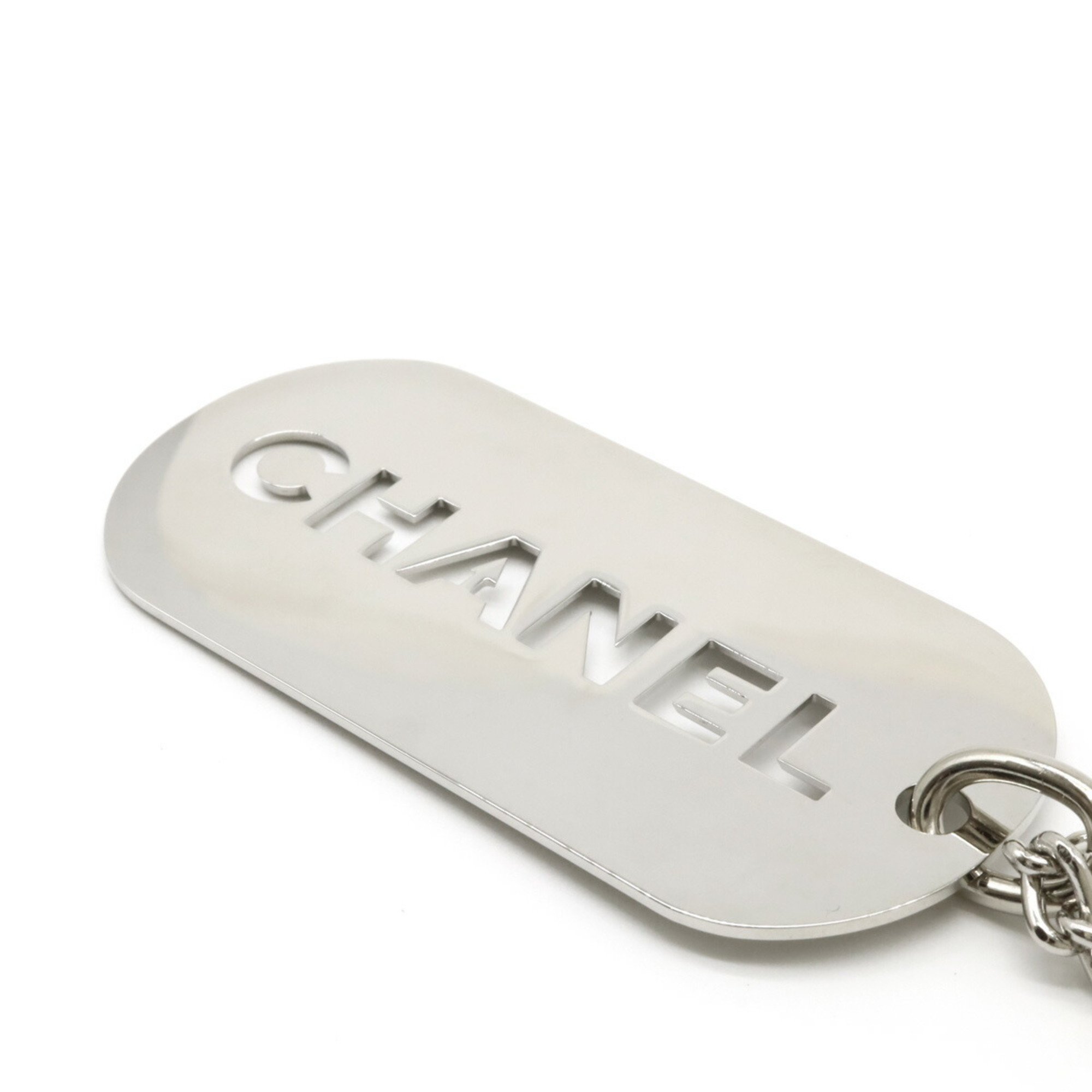 CHANEL Chanel Plate Dog Tag Keychain Key Charm Bag Metal 05V A25216