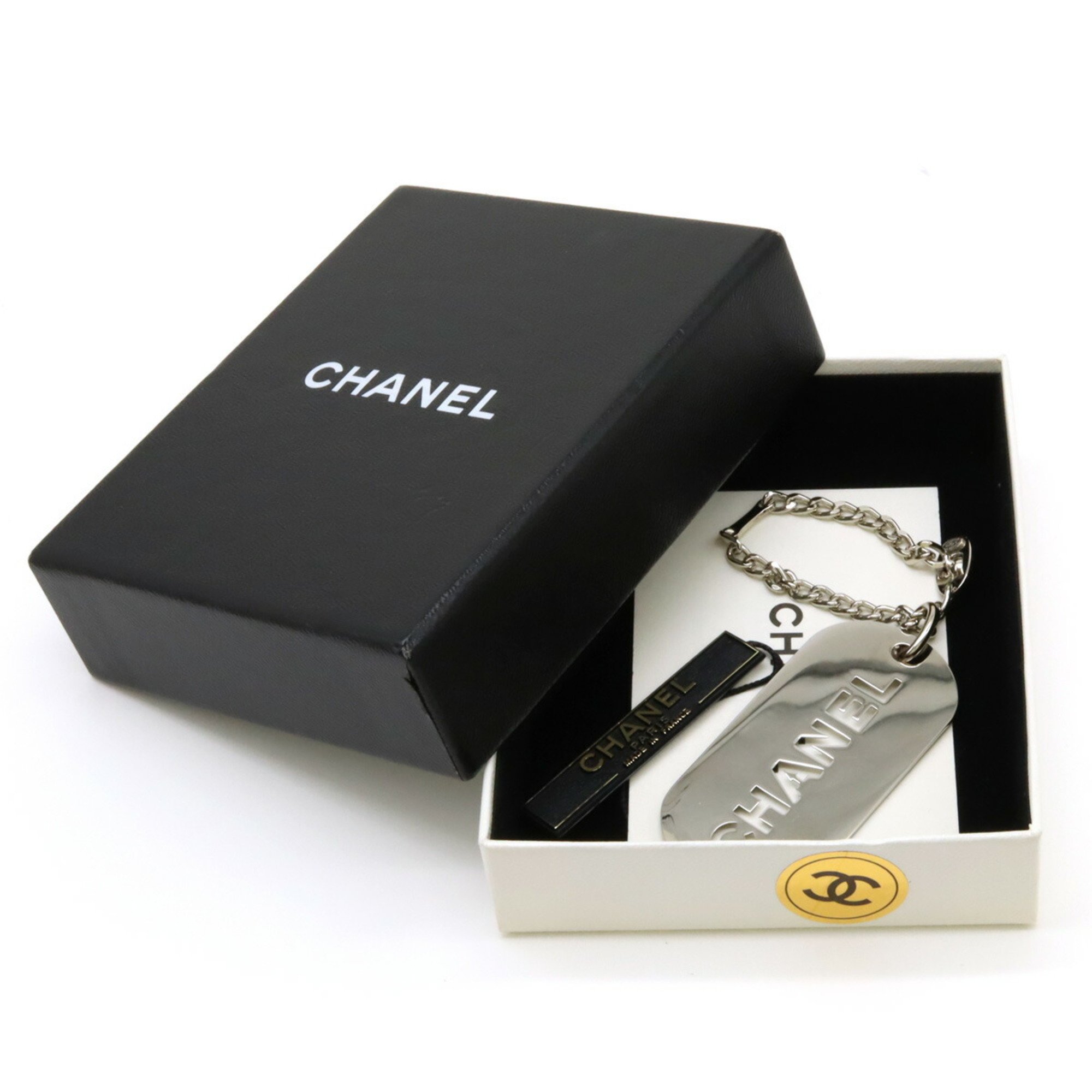 CHANEL Chanel Plate Dog Tag Keychain Key Charm Bag Metal 05V A25216