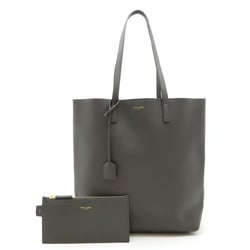 SAINT LAURENT PARIS YSL Yves Saint Laurent North-South Tote Bag Leather Grey 600306