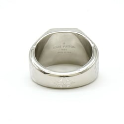 LOUIS VUITTON Louis Vuitton Signet Ring Monogram Metal Silver L Size Japanese Approx. 21 M00625