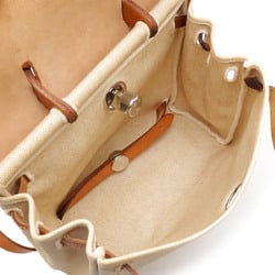 HERMES Hermes Airbag Ad PM Rucksack Backpack Handbag Toile H Leather Natural Light Brown □B Stamp