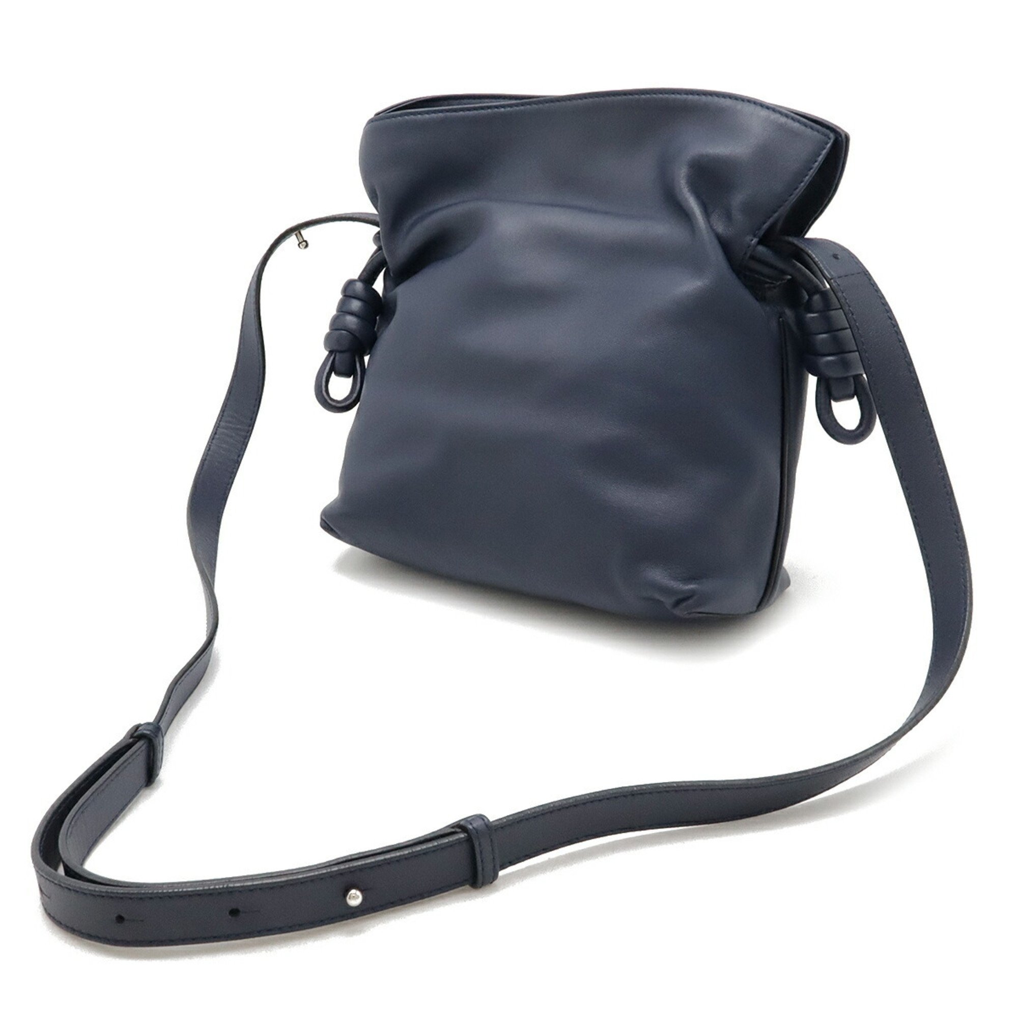 LOEWE FLAMENCO KNOT Shoulder bag Leather Navy