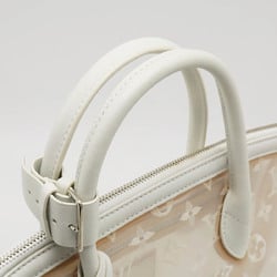 LOUIS VUITTON Louis Vuitton Translence Lockit Handbag Tote Bag Mesh Nylon Leather Blanc White M40699