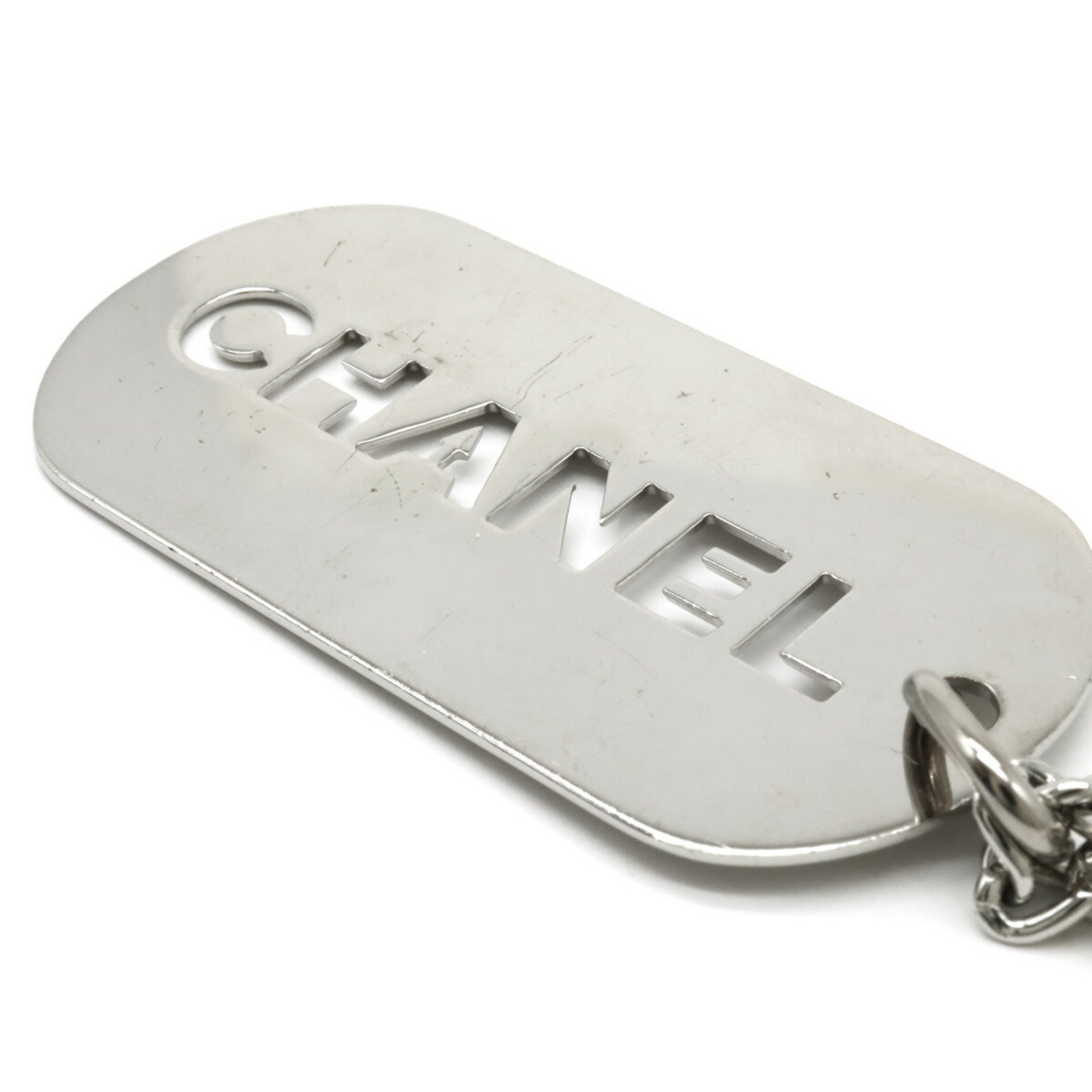 CHANEL Chanel Plate Dog Tag Keychain Key Charm Bag Metal 07V A25216