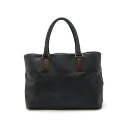 BOTTEGA VENETA Bottega Veneta Marco Polo Tote Bag PVC Leather Dark Brown Black 222499