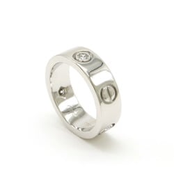 Cartier Love Ring Half Diamond K18WG 750WG White Gold 3PD #47 Japanese Size Approx. 7 B4032500