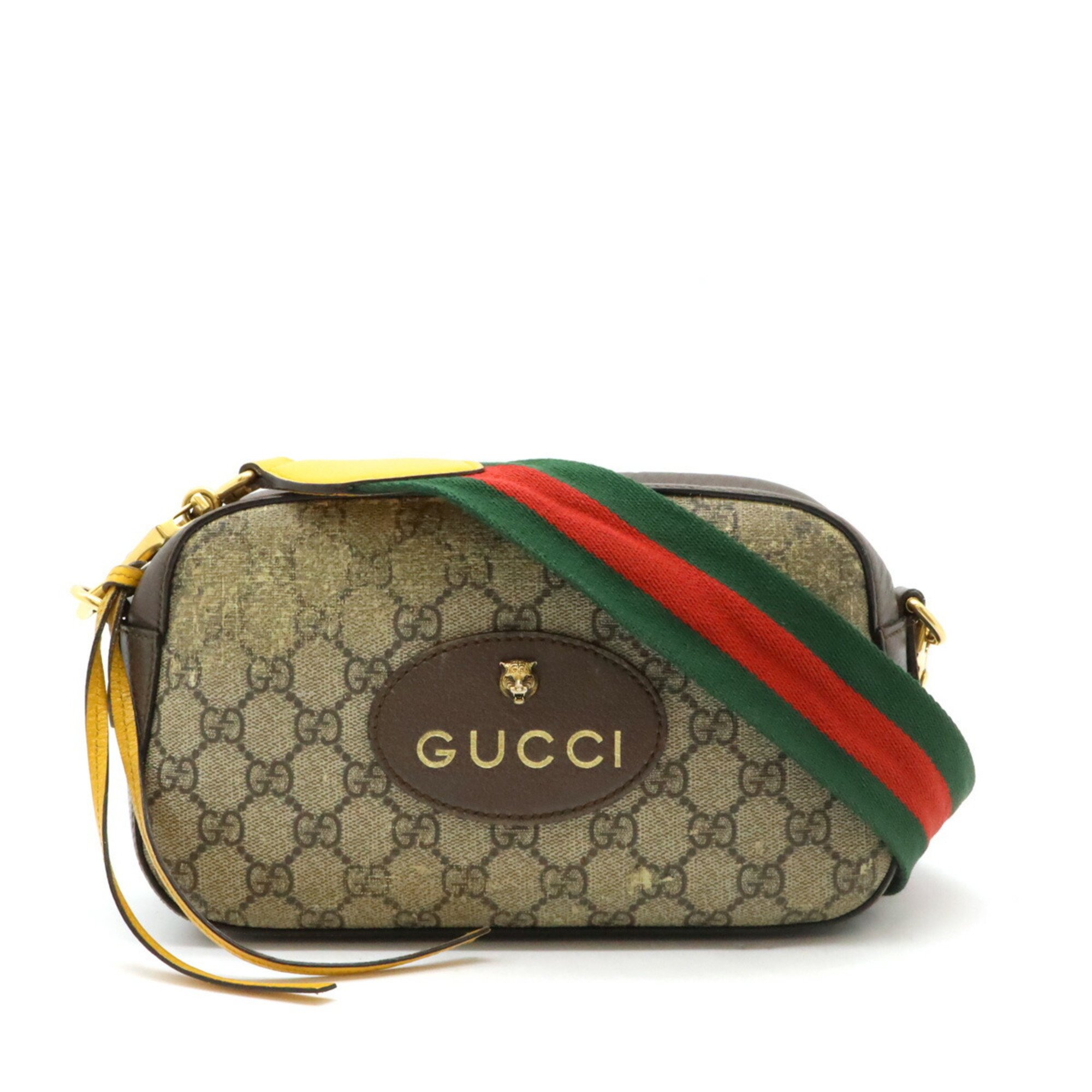 GUCCI GG Small Supreme Neo Bag Shoulder Clutch PVC Beige 476466