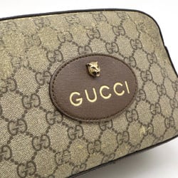 GUCCI GG Small Supreme Neo Bag Shoulder Clutch PVC Beige 476466