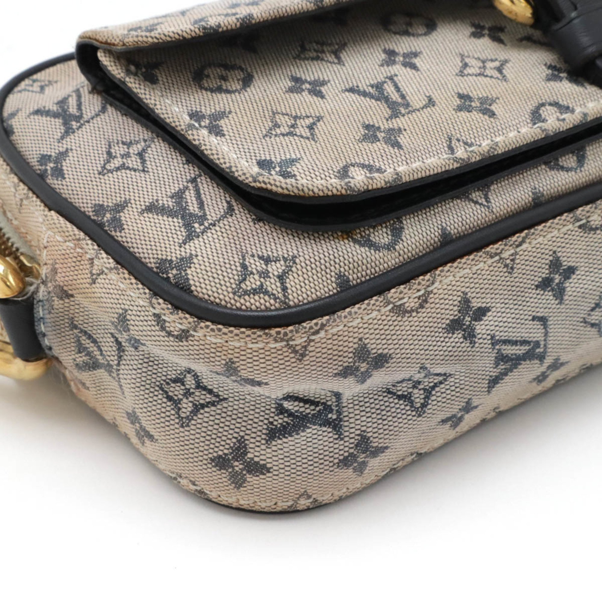 LOUIS VUITTON Louis Vuitton Monogram Juliet MM Shoulder Bag Canvas Leather Blue M92217