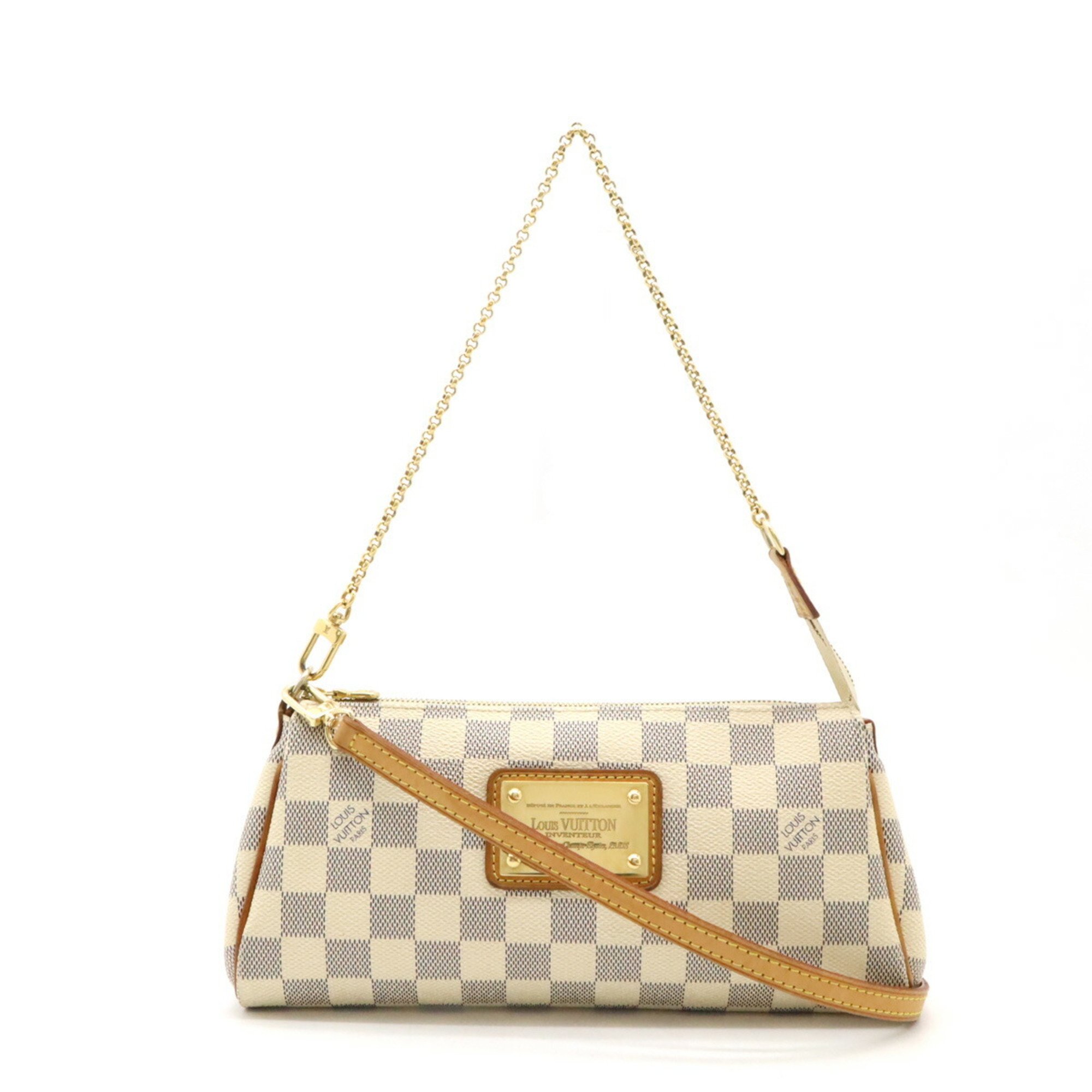 LOUIS VUITTON Damier Azur Eva Pouch Chain Bag Shoulder N55214