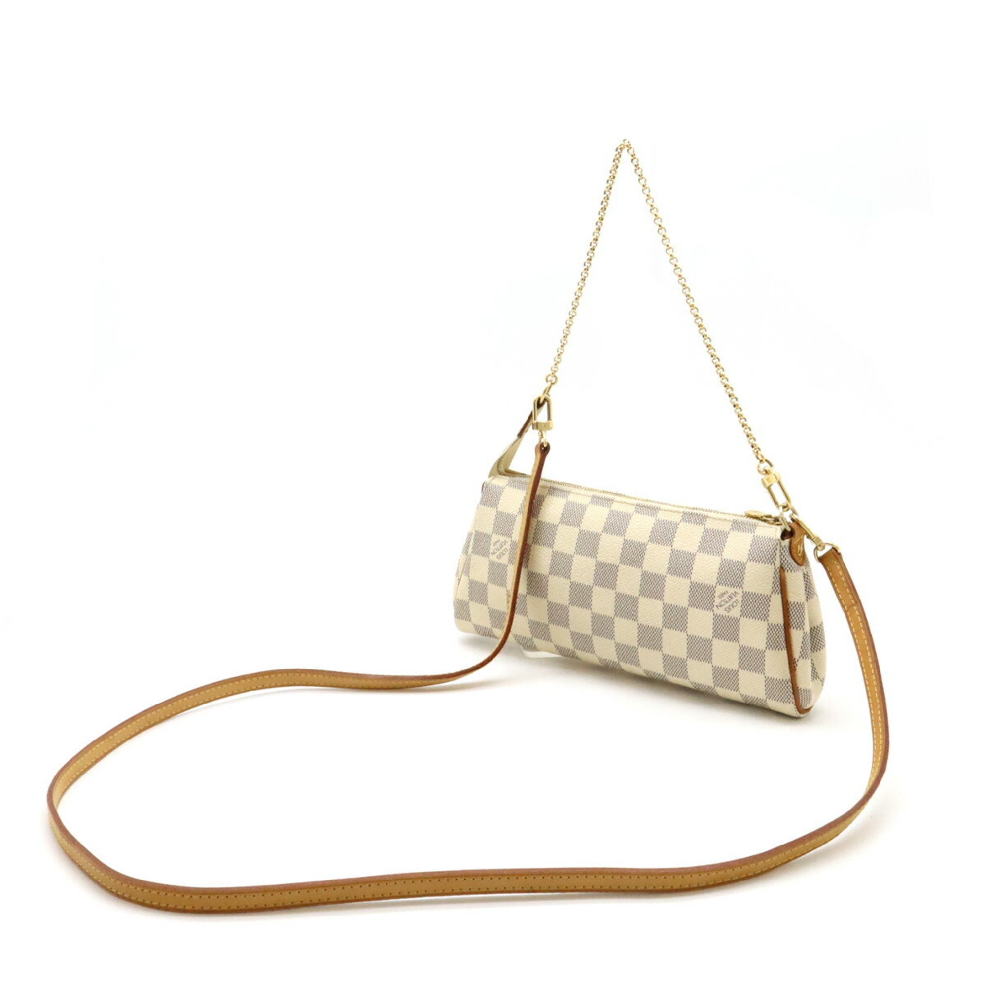 LOUIS VUITTON Damier Azur Eva Pouch Chain Bag Shoulder N55214