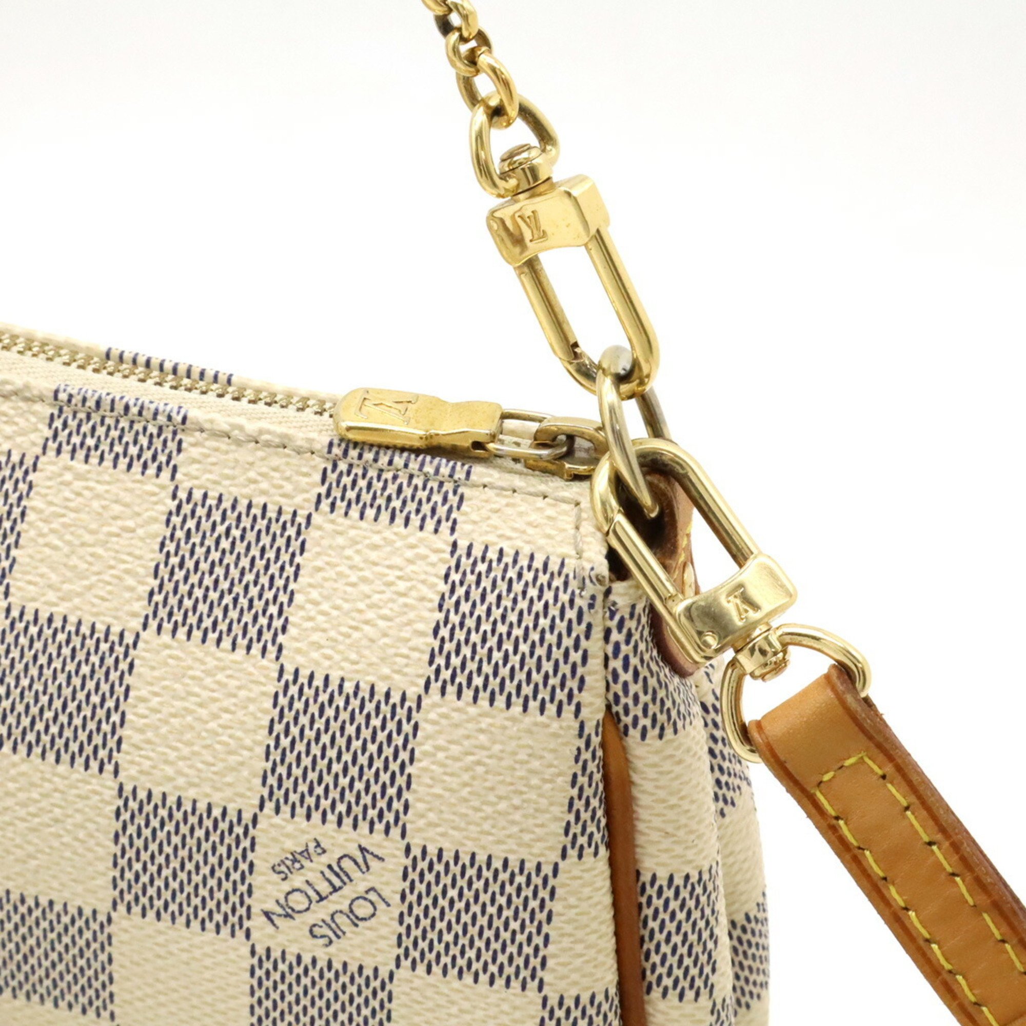 LOUIS VUITTON Damier Azur Eva Pouch Chain Bag Shoulder N55214