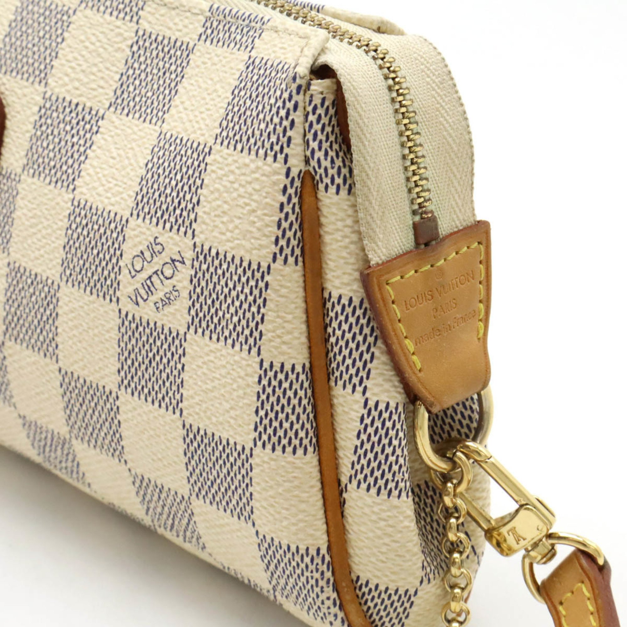 LOUIS VUITTON Damier Azur Eva Pouch Chain Bag Shoulder N55214