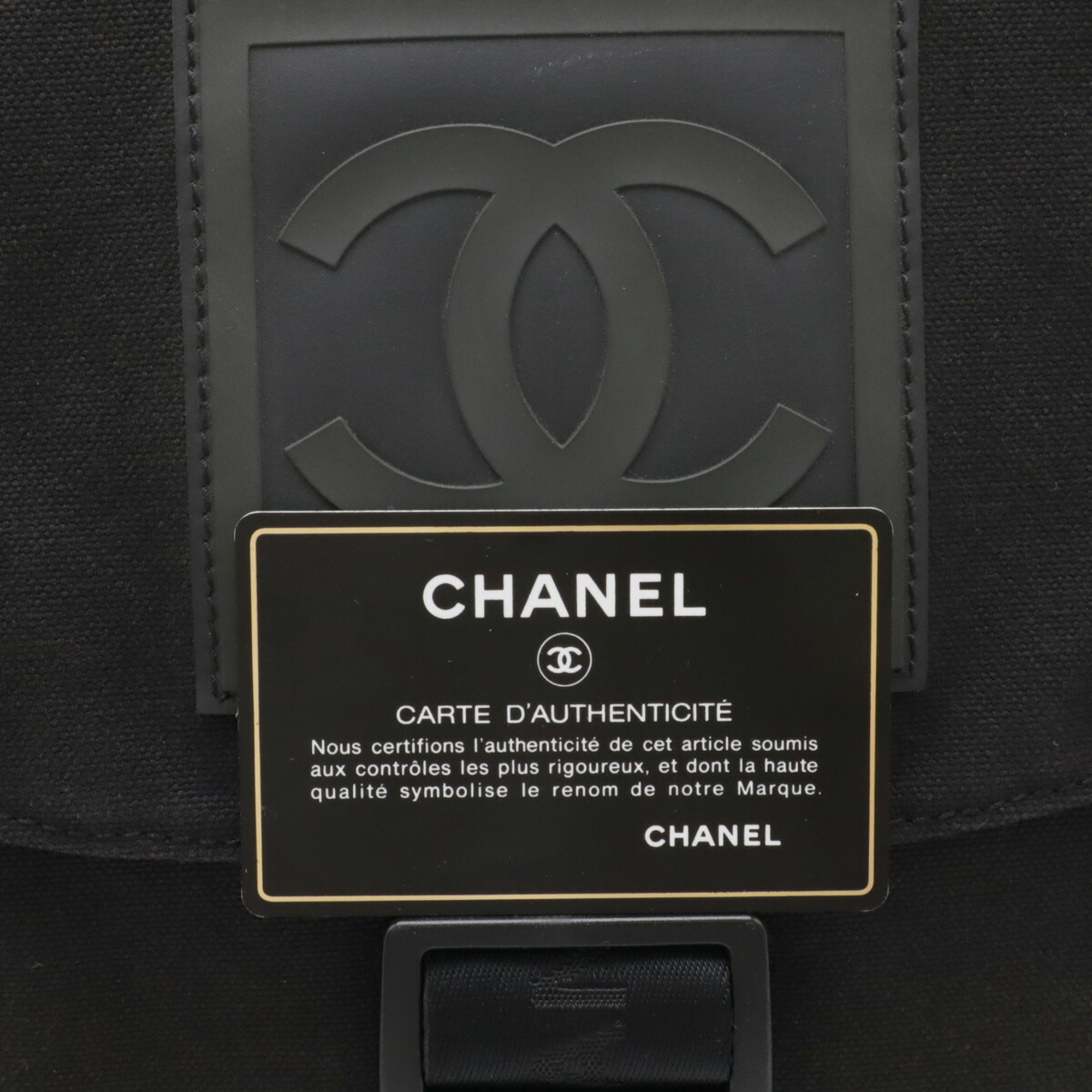 CHANEL Chanel Sport Line Coco Mark Shoulder Bag Canvas Nylon Black Green A23289