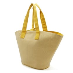 HERMES Hermes Panier Plage MM Tote Bag Large Handbag Canvas Yellow White