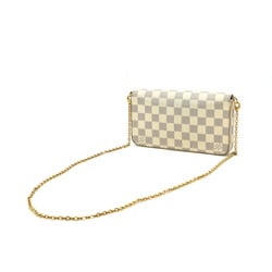 LOUIS VUITTON Damier Azur Pochette Felicie Shoulder Bag Chain Clutch N63106