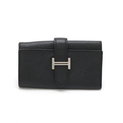 HERMES Bearn Key Case, 4-ring, H-shaped metal fittings, Veau Epsom leather, black, R stamped